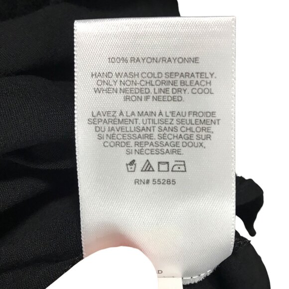 Express Solid Black  Short Sleeve with Ruffles Crew Neck Womens Shirt Size‎ XL - Picture 3 of 4